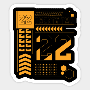 22 || Special Number || Sportswear | twenty two Sticker